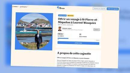 Capture d'écran de la cagnotte en ligne lancée le 10 avril 2025, sur le site 'On participe'.