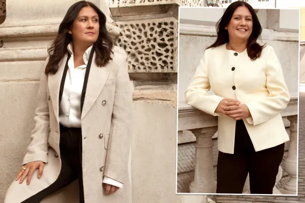 Lisa Nandy en trench-coat pour Elle magazine