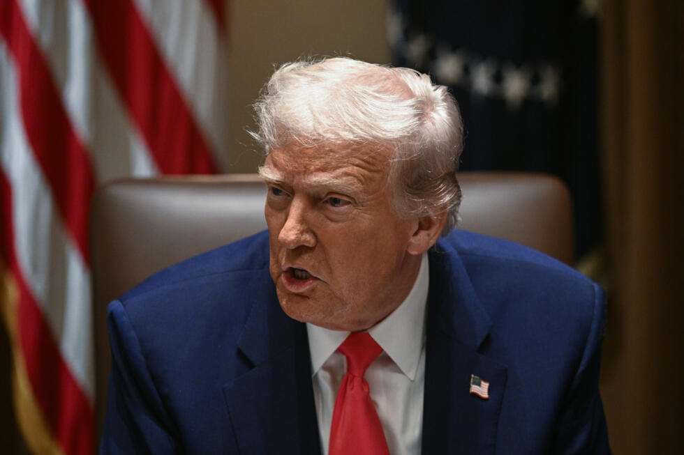 Le président américain Donald Trump lors d'une réunion à la Maison Blanche, le 10 avril 2025 à Washington