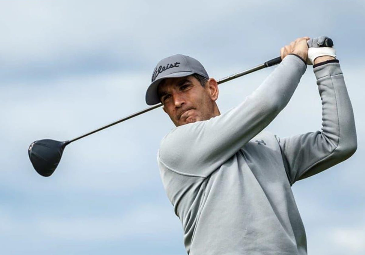Juantxo Elía, durant un tournoi de golf