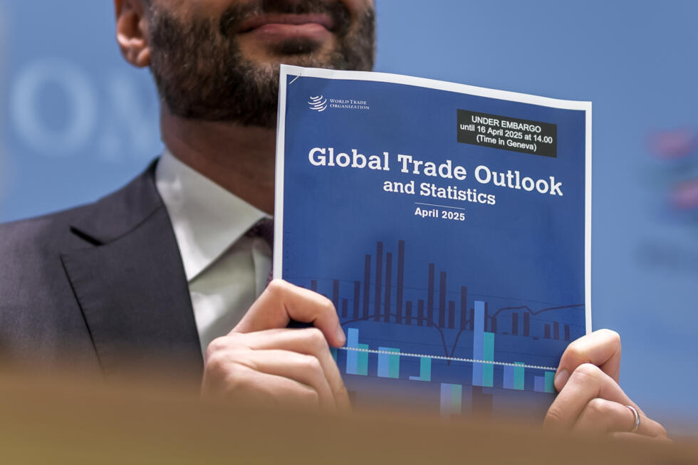 Le rapport de l'OMC présenté lors d'une conférence de presse à Genève, le 16 avril 2025