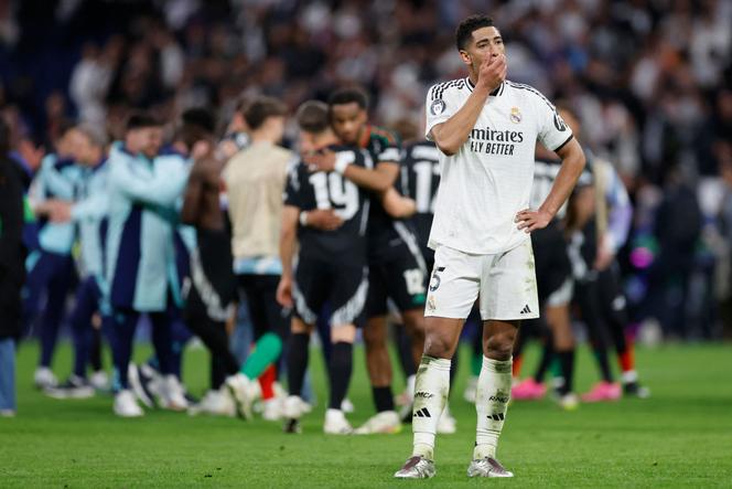 Jude Bellingham après l’élimination du Real Madrid en quart de finale de la Ligue des champions contre Arsenal, le 16 avril 2025.