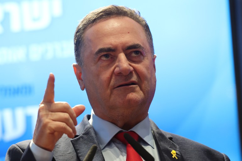Israël Katz, ministre de la Défense, lors d'une conférence