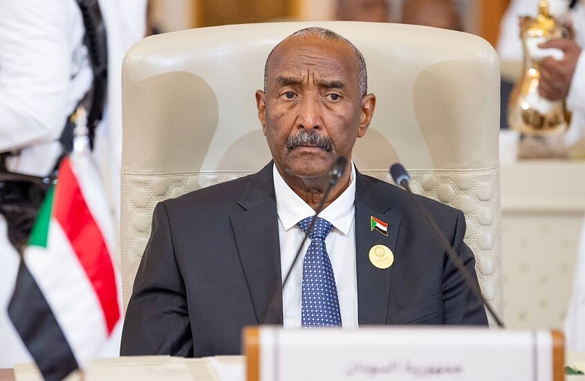 Le président soudanais Abdel Fattah al-Burhan lors d'une cérémonie officielle