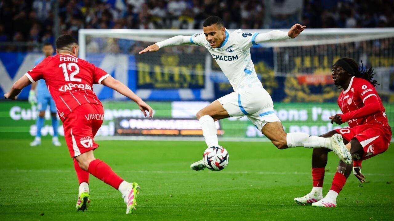Mason Greenwood auteur d'un doublé pour Marseille contre Montpellier, 19 avril 2025 au Stade Vélodrome