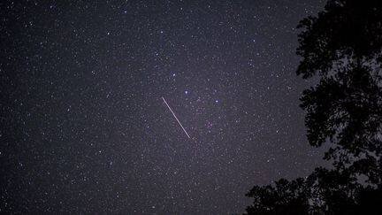 Une pluie d'étoiles filantes vue depuis Petersdorf (Allemagne), le 20 avril 2020. (PATRICK PLEUL / DPA-ZENTRALBILD / AFP)