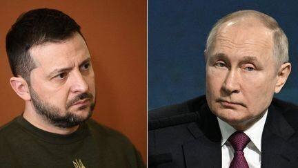 Montage photo de Volodymyr Zelensky et Vladimir Poutine