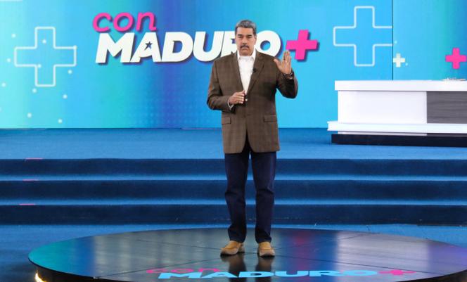 Le président Nicolas Maduro lors d’une émission officielle à Caracas, le 21 avril 2025