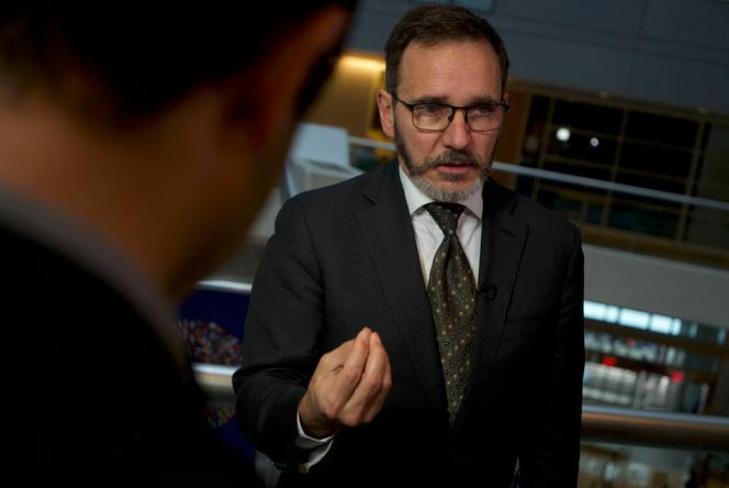 Pierre-Olivier Gourinchas, économiste en chef du Fonds monétaire international, au siège du FMI, à Washington, le 15 avril 2024.