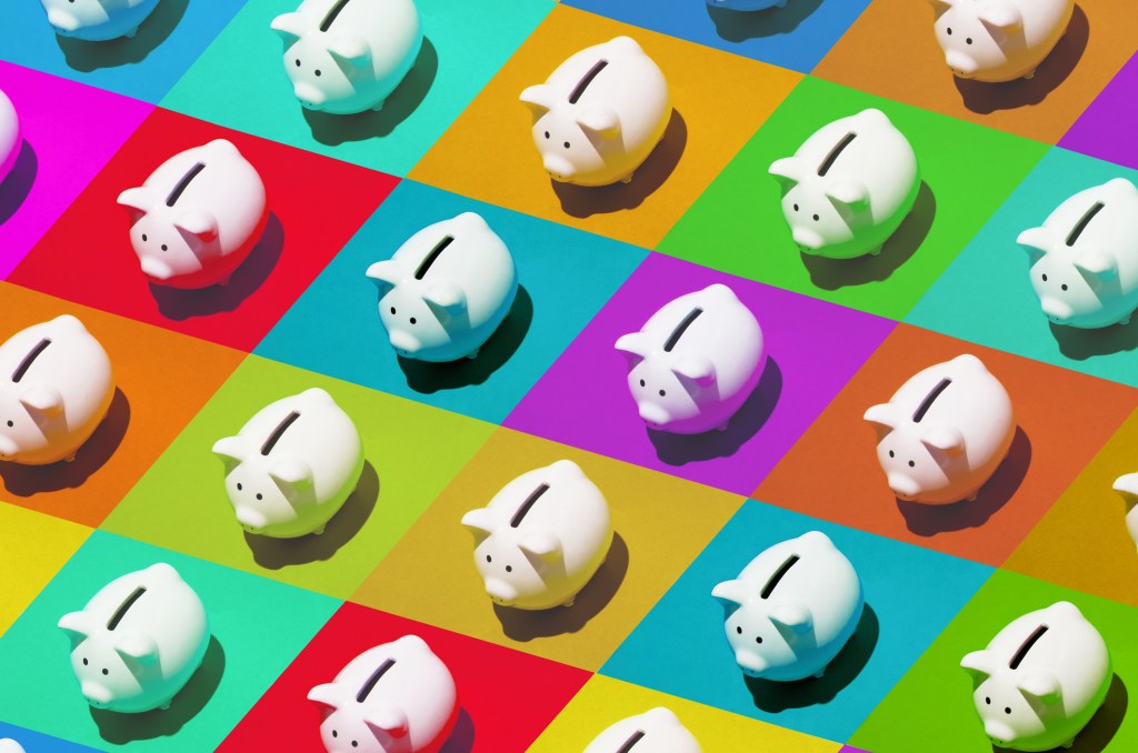 Coffre-fort coloré en forme de cochon