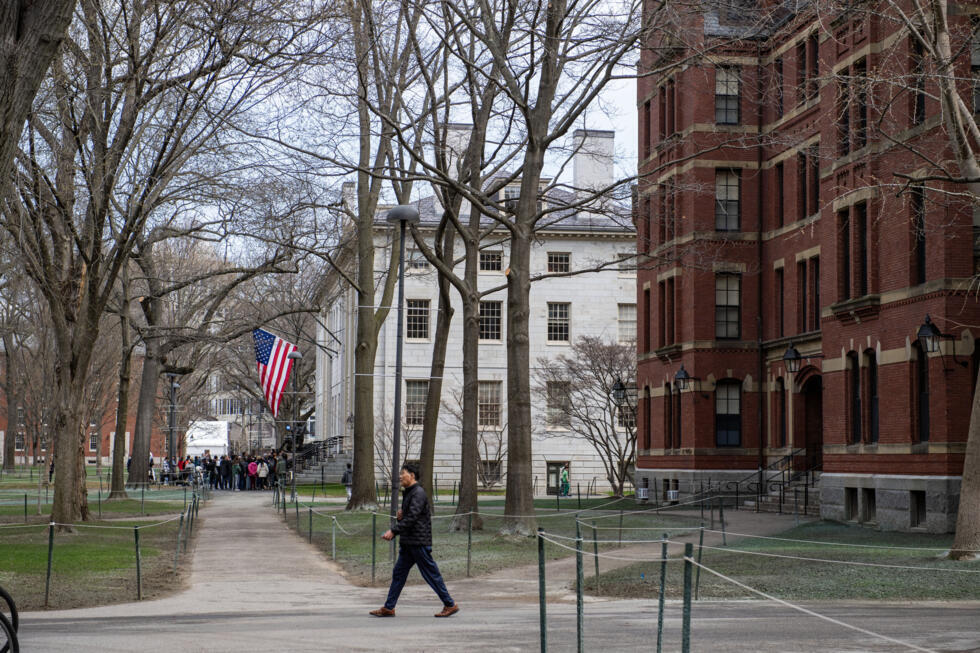 Le campus de l'université Harvard à Cambridge, dans le Massachusetts (nord-est des Etats-Unis), le 15 avril 2025
