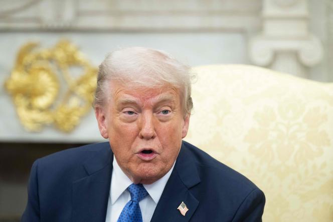 Donald Trump dans le bureau Ovale de la Maison Blanche, à Washington, jeudi 24 avril 2025.
