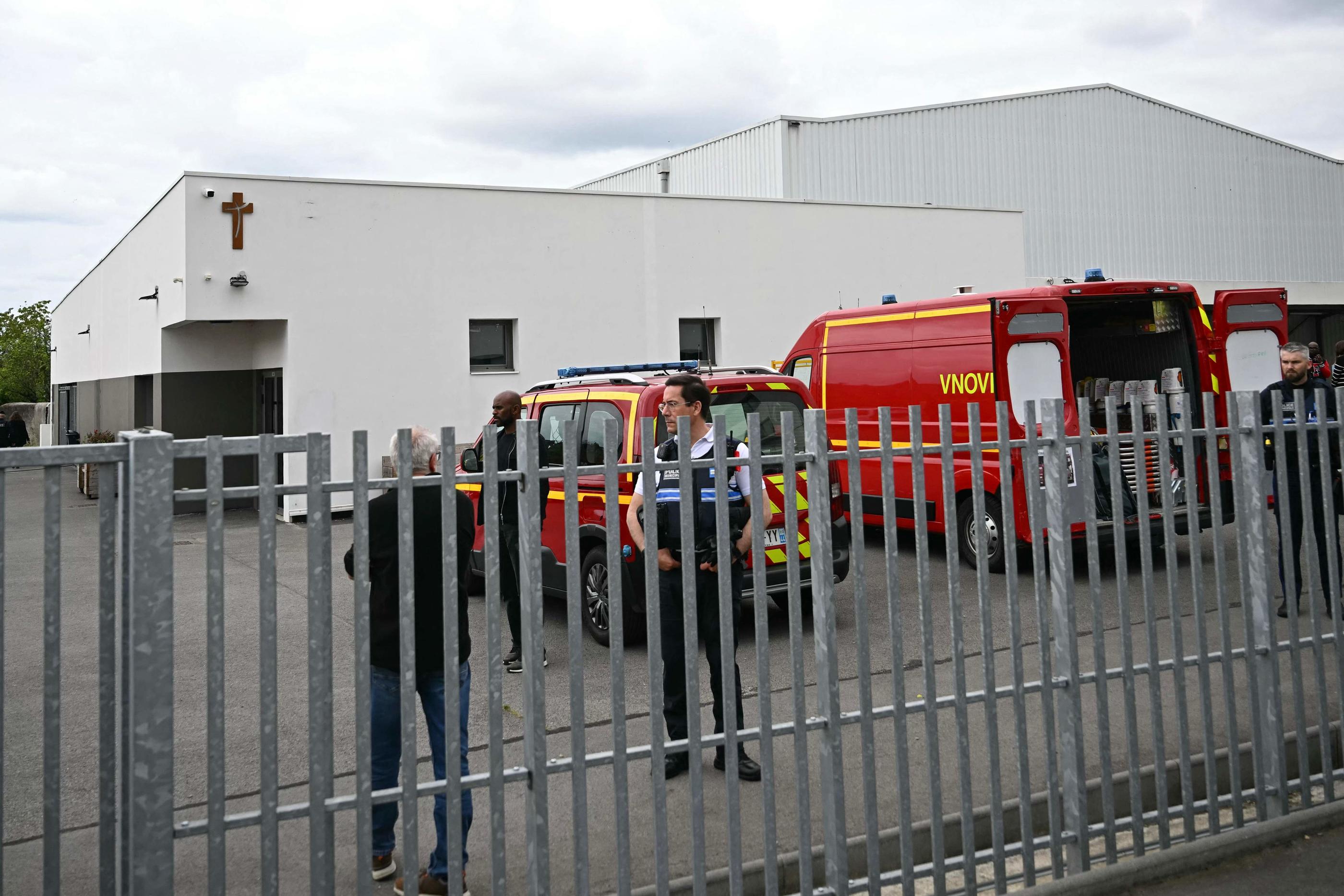 Nantes, jeudi 24 avril 2025. Une lycéenne a été tuée et trois autres blessés à coups de couteau au collège-lycée Notre-Dame de Toutes-Aides. AFP/Loic Venance