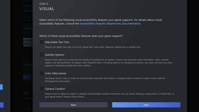 Menu pour développeurs décrivant les options d'accessibilité visuelle, telles que les modes daltoniens.