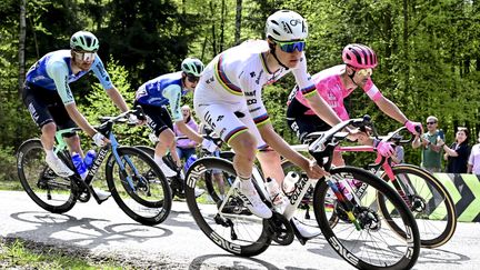 Tadej Pogacar lors de Liège-Bastogne-Liège, le 27 avril 2025. (SIPA)