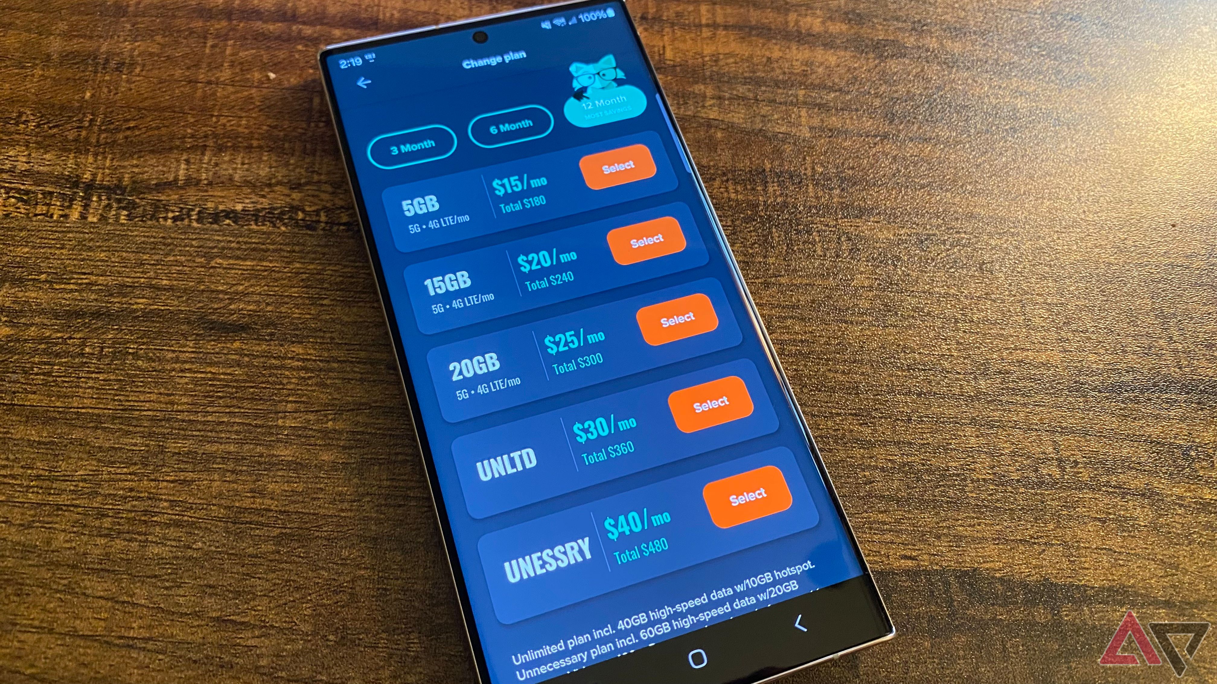 Options supplémentaires dans l’application Mint Mobile