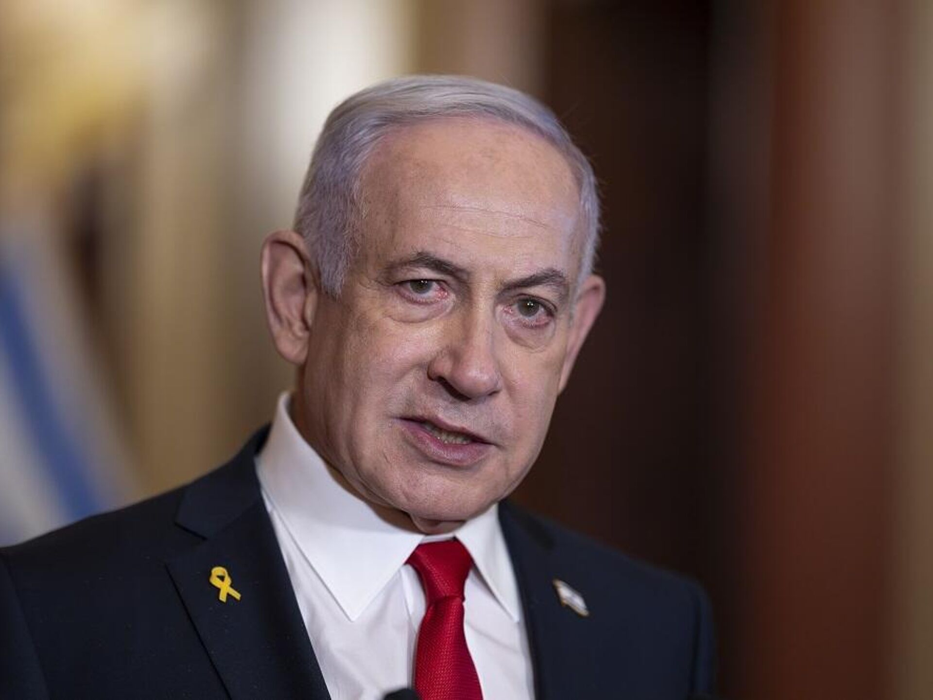 Netanyahu lors d'une conférence de presse