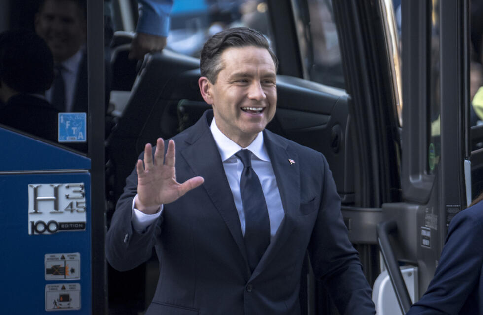 Le chef du parti conservateur Pierre Poilievre à Montréal le 17 avril 2025