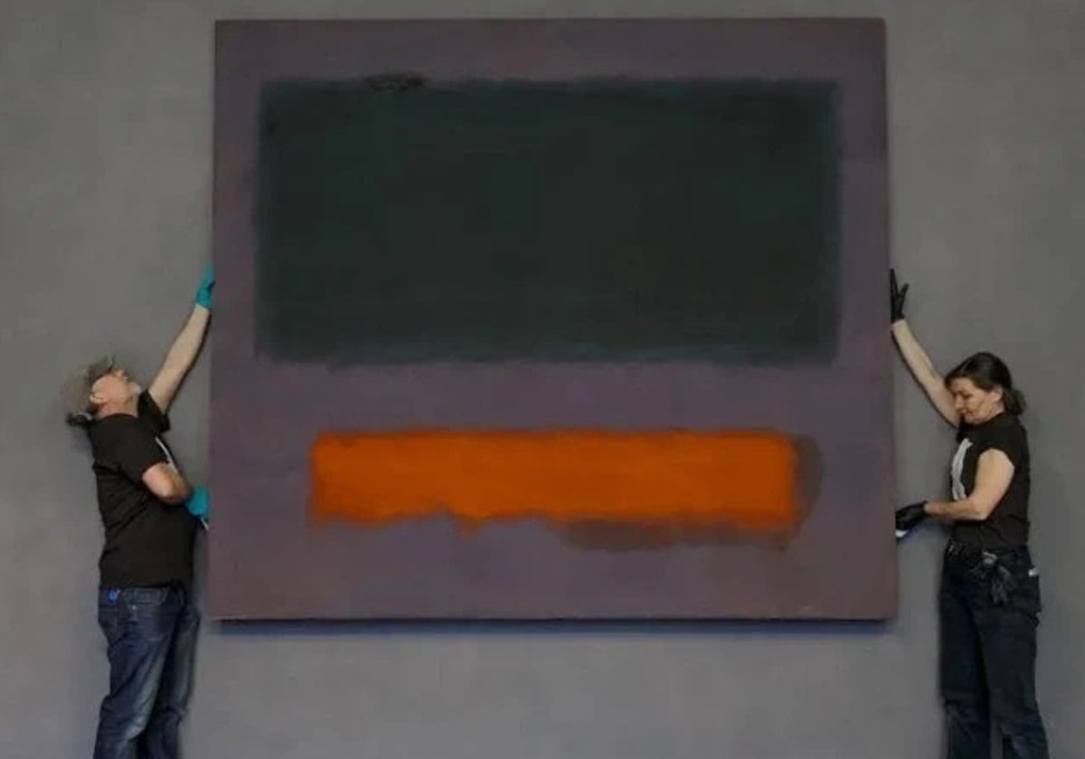 Gris, orange sur grenat n° 8, de Rothko