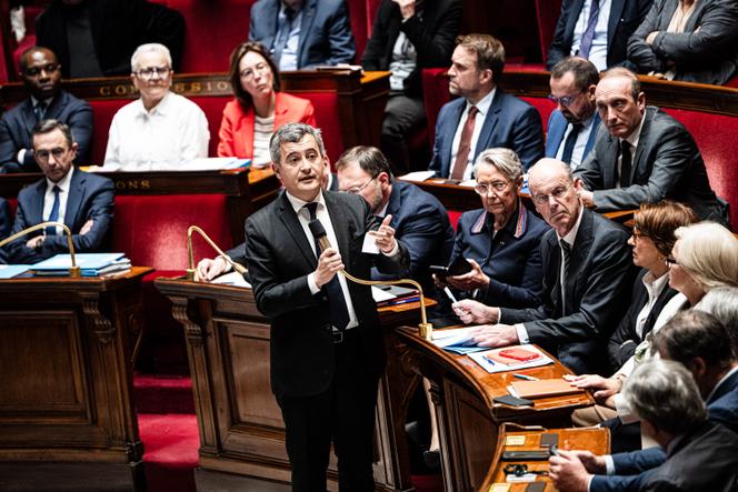 Le ministre de la justice, Gérald Darmanin, à l’Assemblée nationale, à Paris, le 1er avril 2025.