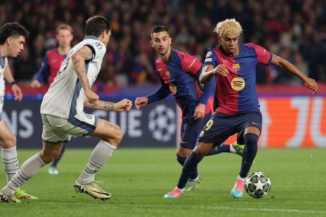 Lamine Yamal a réalisé un grand match avec le FC Barcelone contre l’Inter Milan en demi-finale aller de la Ligue des champions, le 30 avril 2025.