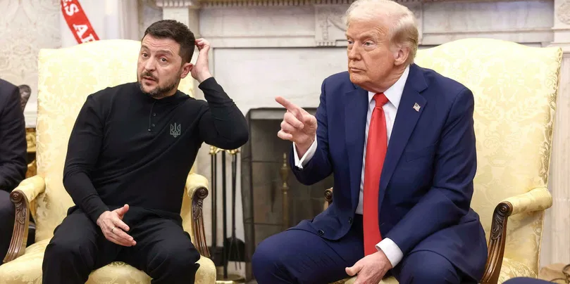 Volodymyr Zelensky et Donald Trump dans le Bureau ovale, à la Maison-Blanche, le 28 février 2025.