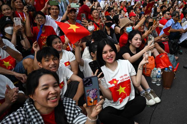 Défilé du 50e anniversaire de la fin de guerre au Vietnam, à Hô Chi Minh-Ville, le 30 avril 2025