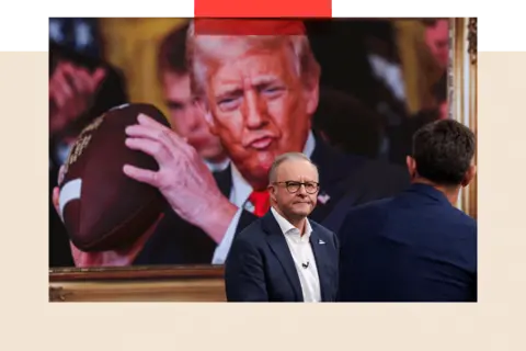 Le Premier ministre Anthony Albanese lors d'une émission télévisée