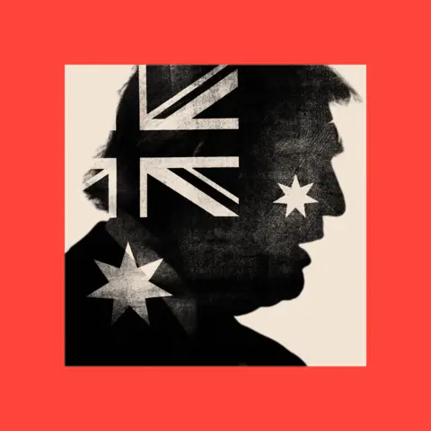 Photo retouchée de Donald Trump avec le drapeau australien