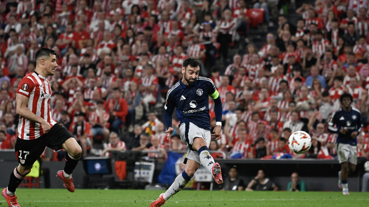 Bruno Fernandes, auteur d'un doublé pour Manchester United à Bilbao le 1er mai 2025