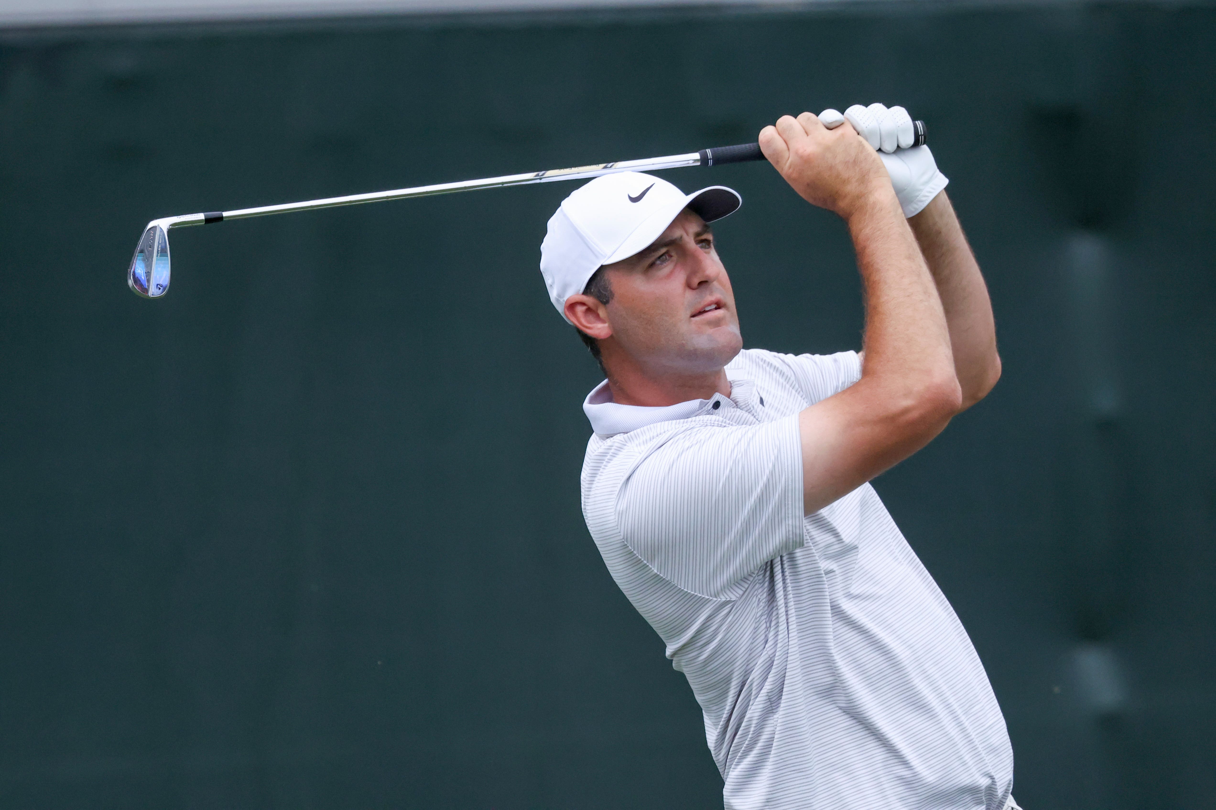 Scottie Scheffler au 17e trou lors du premier tour du CJ Cup Byron Nelson