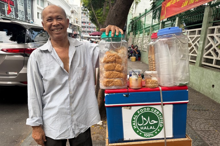 Vendeur de glaces halal devant la Mosquée des Musulmans