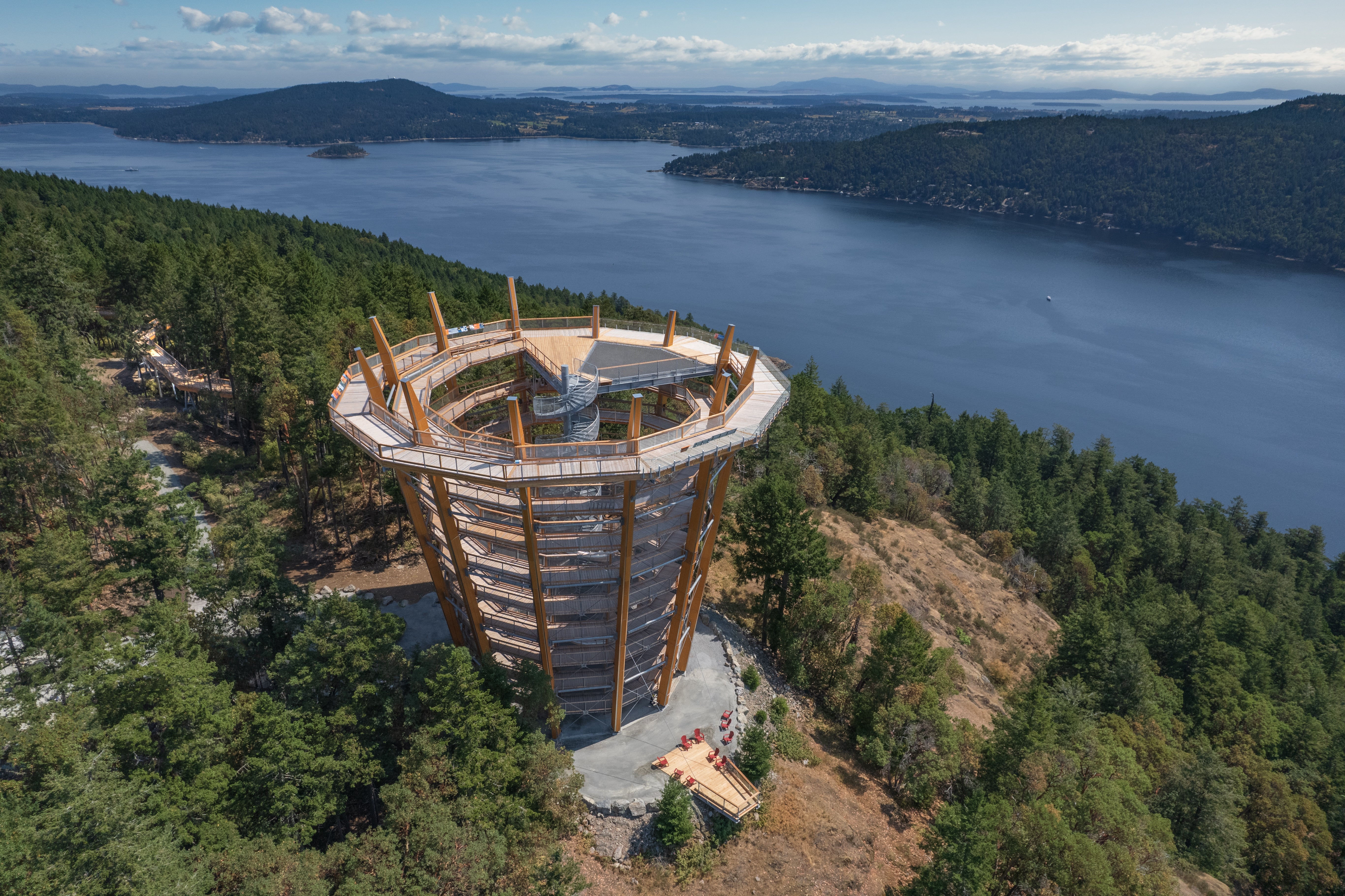 Vue spectaculaire depuis le Malahat Skywalk à Victoria