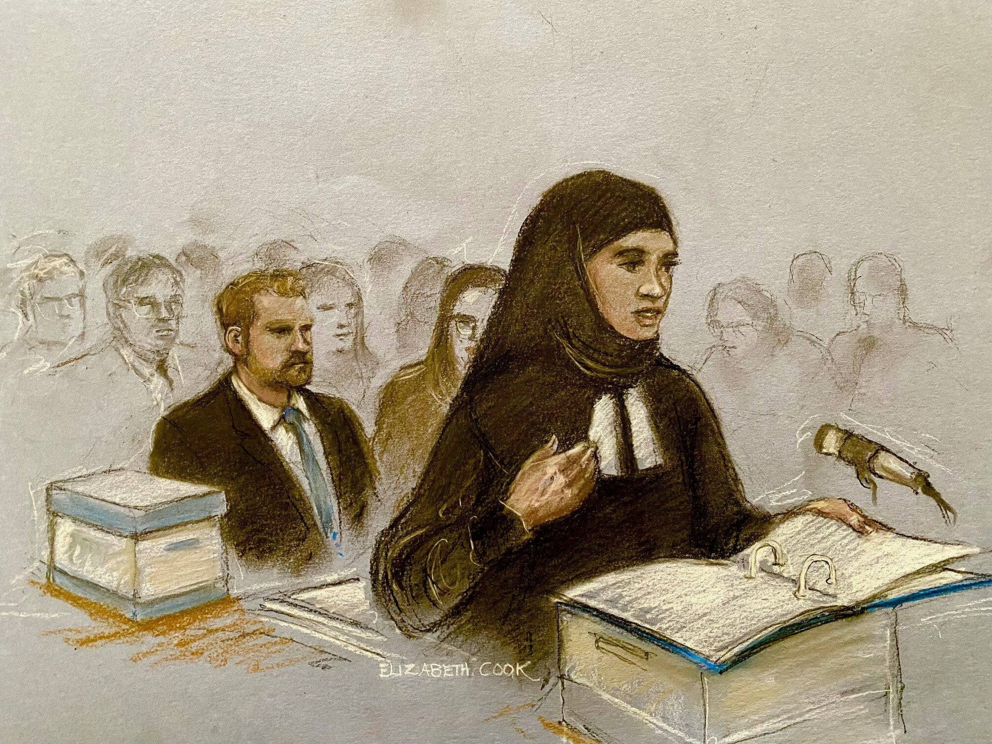 Prince Harry lors de l'audience à Londres