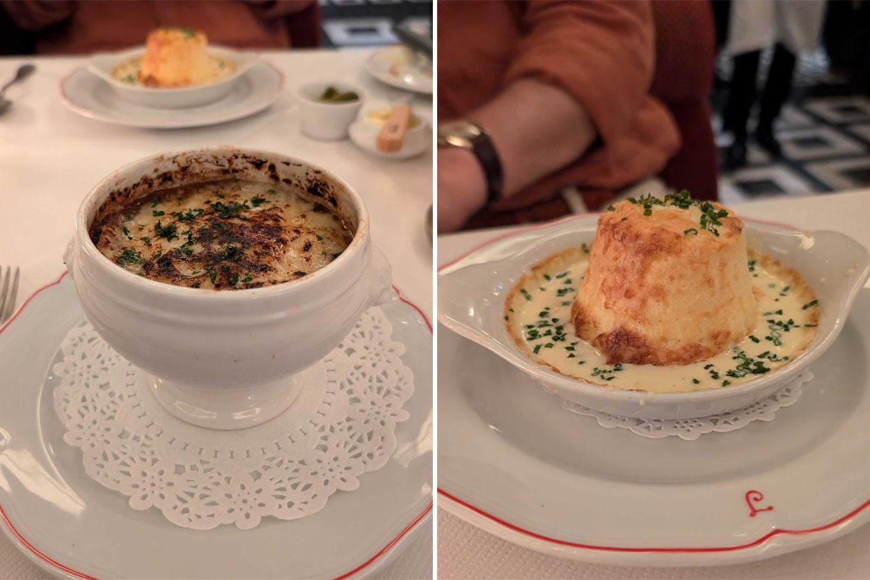Soupe à l’oignon et soufflé au camembert chez Josephine Bistro