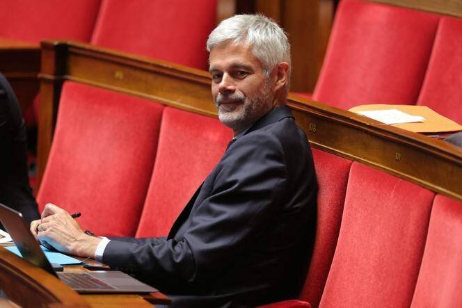 Le président du groupe Les Républicains à l’Assemblée nationale, Laurent Wauquiez, au Palais-Bourbon, à Paris, le 30 avril 2025.