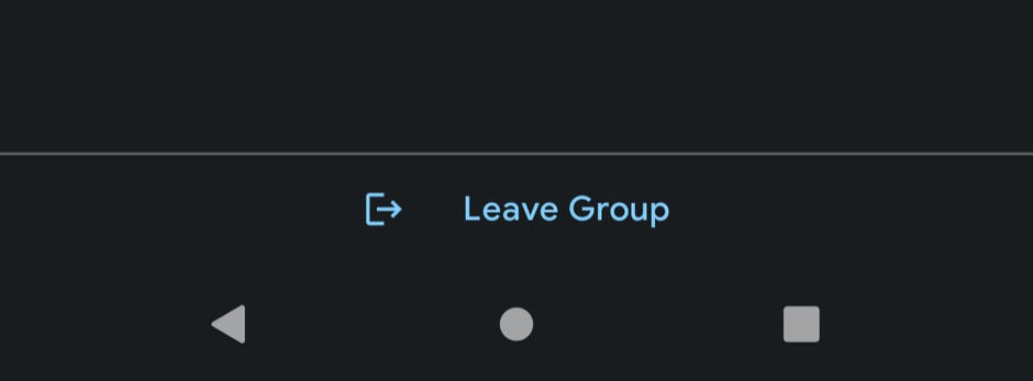 Bouton Quitter le groupe sur Android