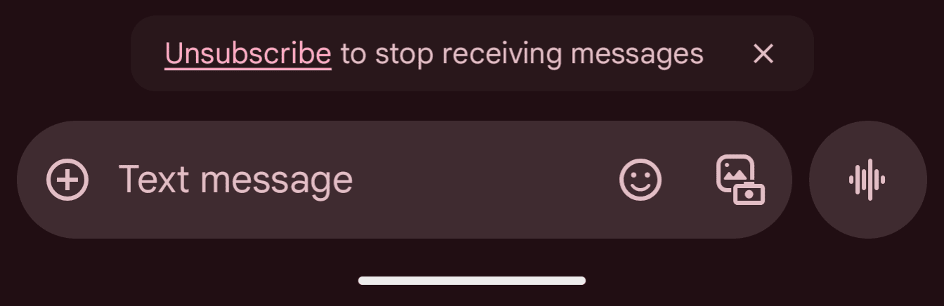 Désabonnement spam Google Messages