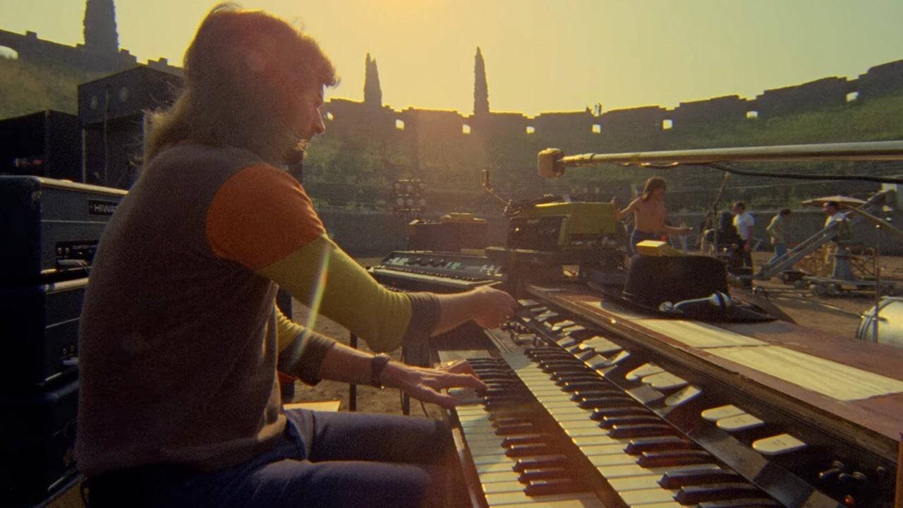 Richard Wright au clavier lors du concert Pink Floyd à Pompéi – MCMLXXII
