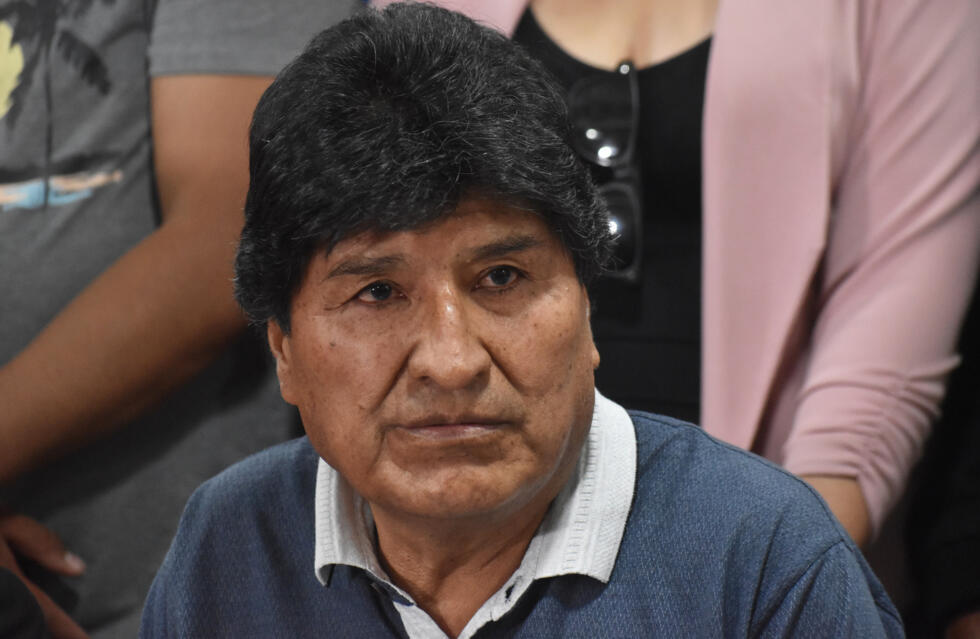 Evo Morales lors d'une conférence de presse à Cochabamba
