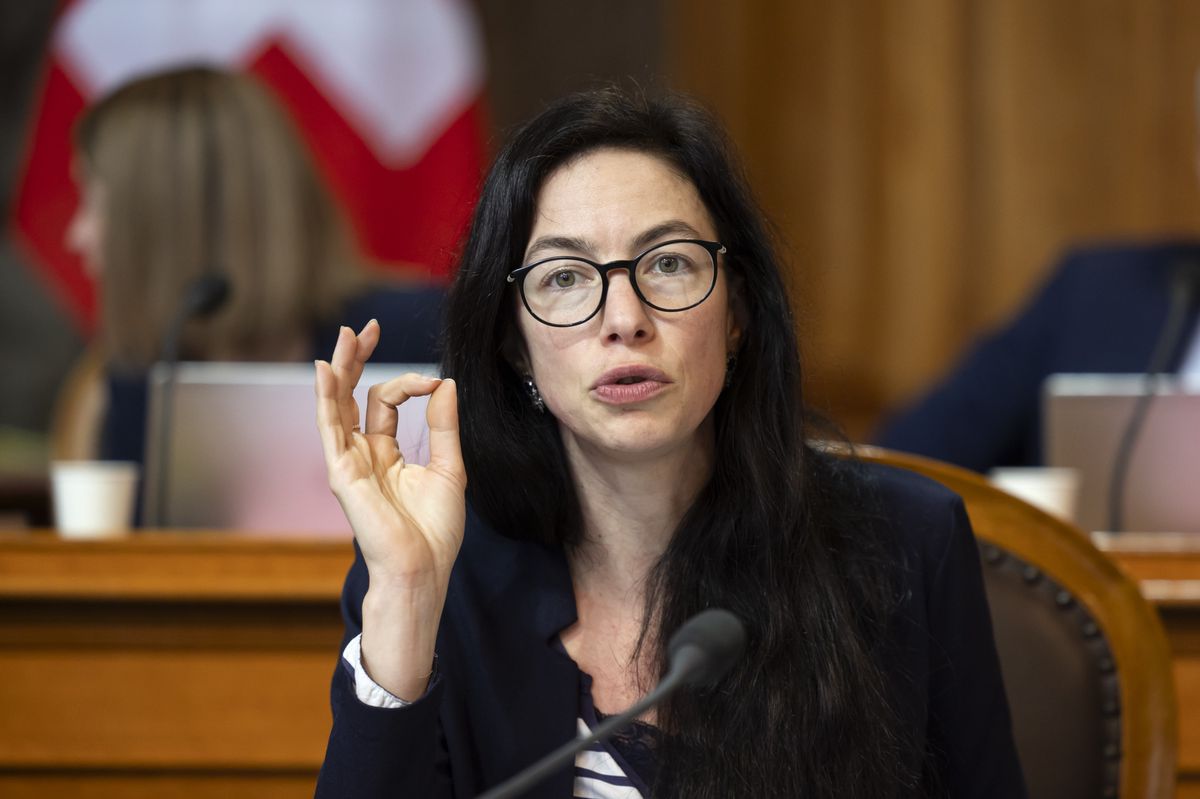 Céline Vara lors d'une séance au Conseil des États à Berne, décembre 2023