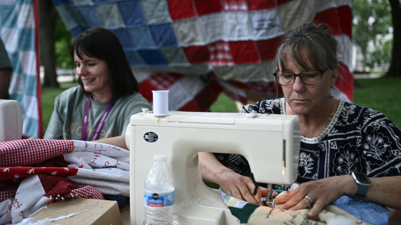 Diana Dudley, une femme mormone venue à Washington pour défendre la Constitution, le 6 juin 2025