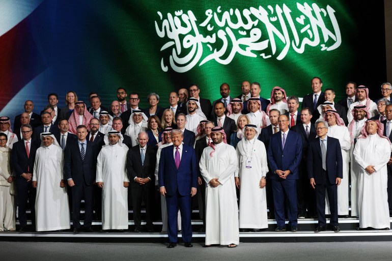 Donald Trump et le prince héritier Mohammed ben Salmane lors d’un forum d’investissement à Riyad, 13 mai 2025
