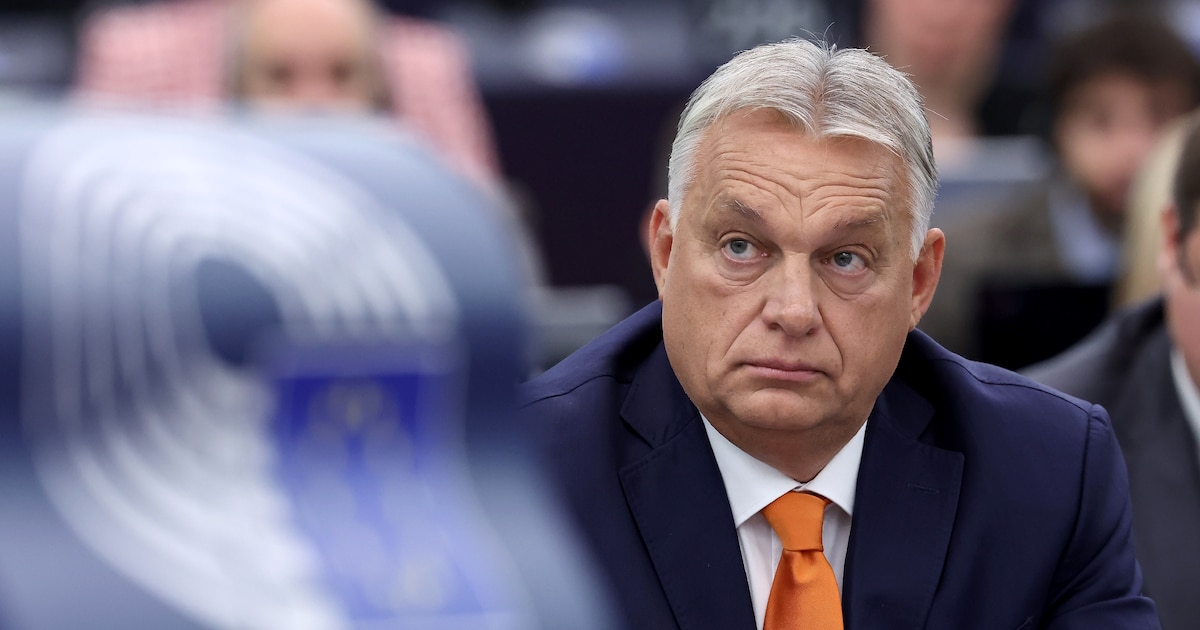 Le Premier ministre hongrois Viktor Orban s'exprime devant le Parlement européen à Strasbourg le 9 octobre 2024