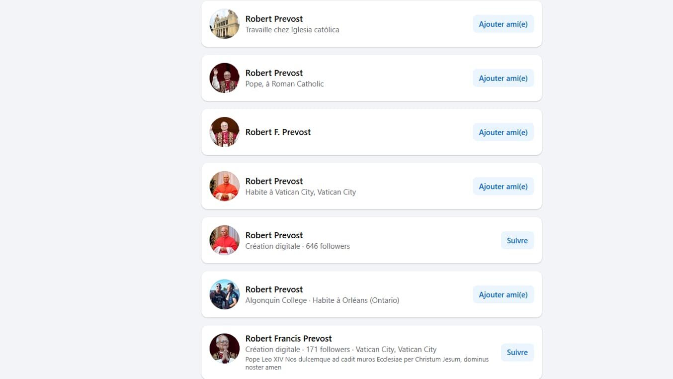 Il suffit de taper le nom du cardinal américain sur Facebook pour tomber sur de nombreux faux profils à son nom.