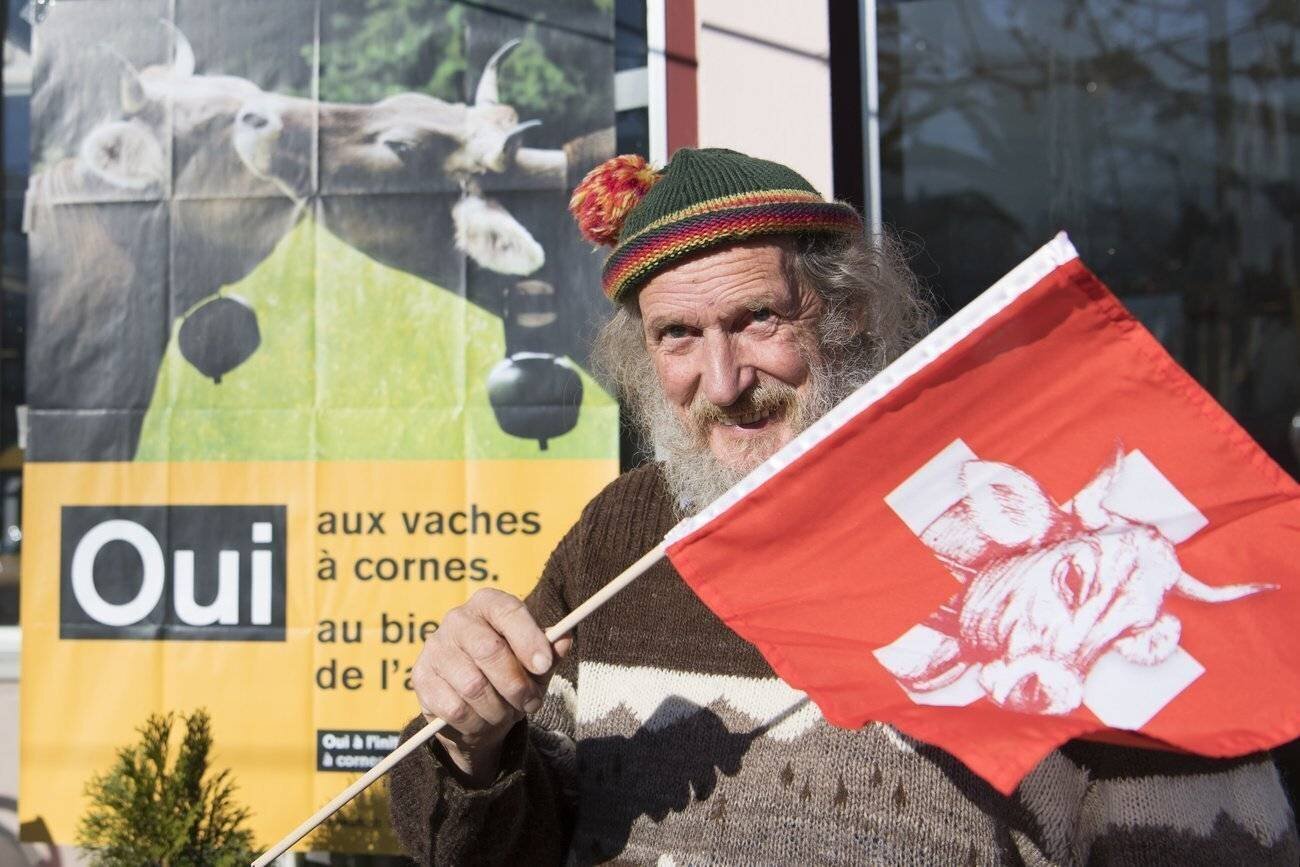 Armin Capaul, père de l'initiative dite 'vaches à cornes'