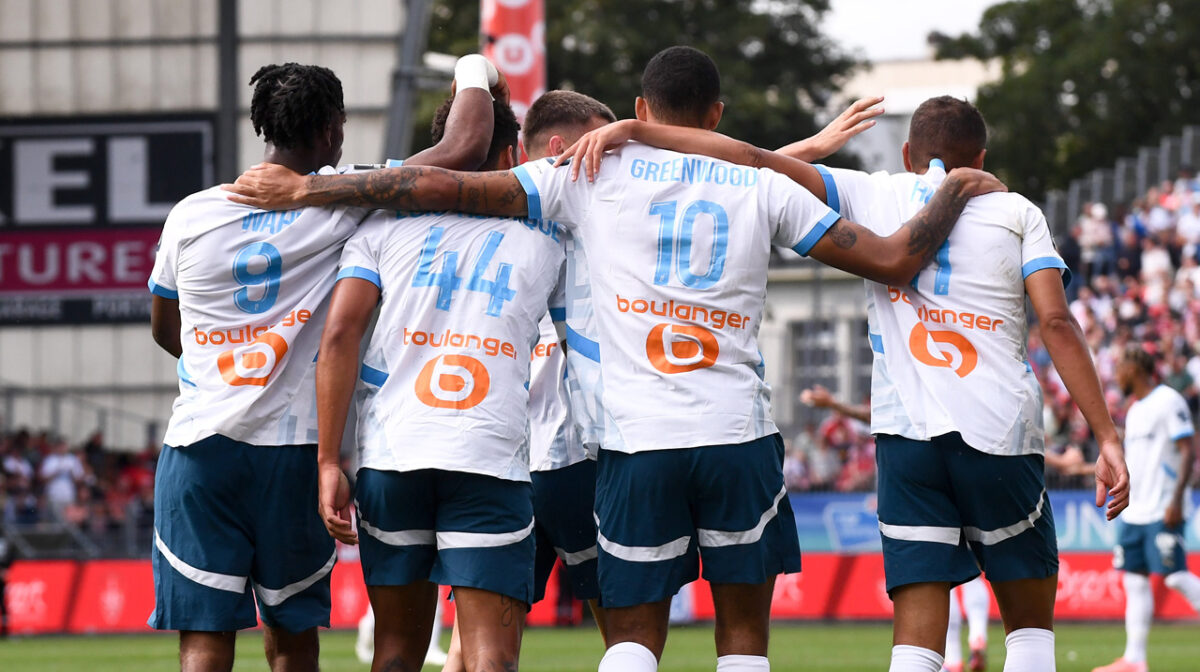 Équipe de football de Marseille OM lors d'un match de Ligue 1