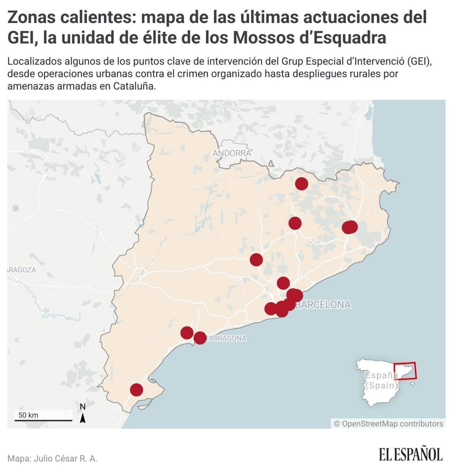 Activité de criminalité hybride en Catalogne.