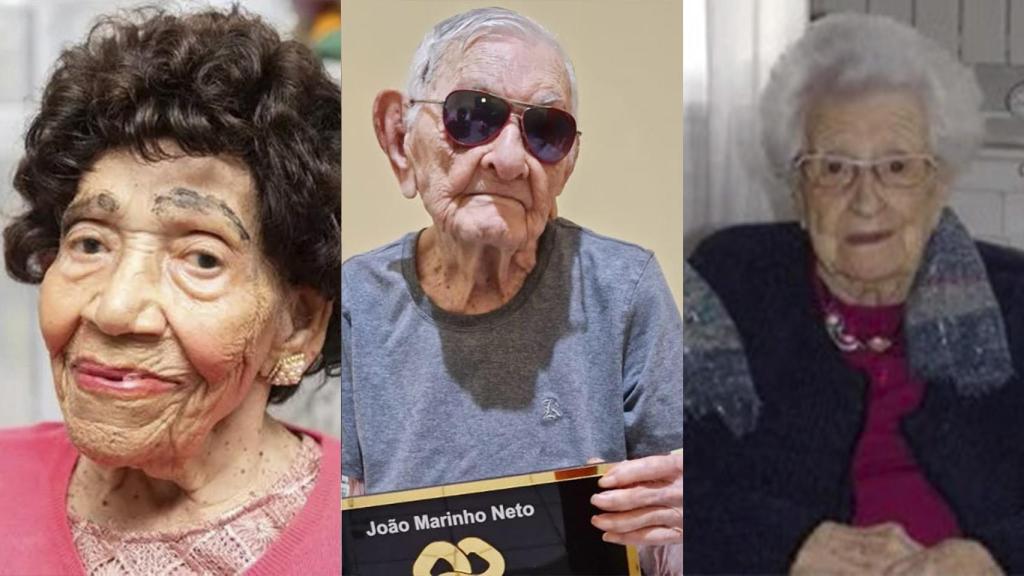 La jamaïquaine Merah Smith, le brésilien João Marinho Neto et la française Georgette Huard, tous âgés de 112 ans.