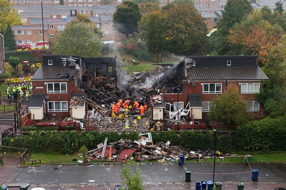 Rue détruite après explosion à Newcastle